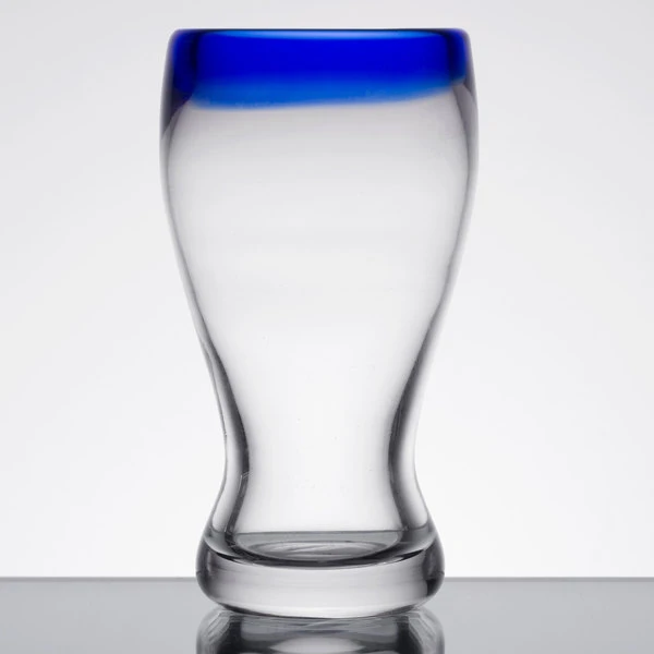 Libbey 92312 Aruba 12 Oz. Customizable Pilsner Glass With Cobalt Blue Rim - 12/Case 2 Libbey 92312 Aruba 12 Oz. Customizable Pilsner Glass With Cobalt Blue Rim - 12/Case - Image 2