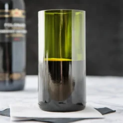Libbey 97284 16 Oz. Customizable Green Repurposed Wine Bottle Tumbler - 12/Case