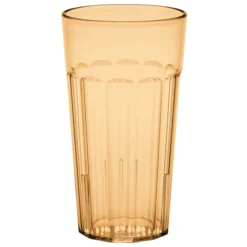 Cambro NT16153 Newport 16.4 Oz. Amber Customizable SAN Plastic Tumbler - 36/Case