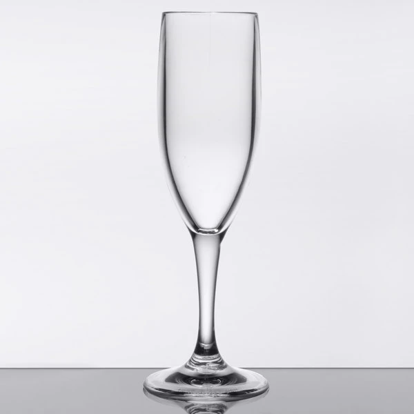GET Enterprises GET SW-1401-1-SAN-CL 6 Oz. Customizable SAN Plastic Champagne Flute 2 GET Enterprises GET SW-1401-1-SAN-CL 6 Oz. Customizable SAN Plastic Champagne Flute - Image 2