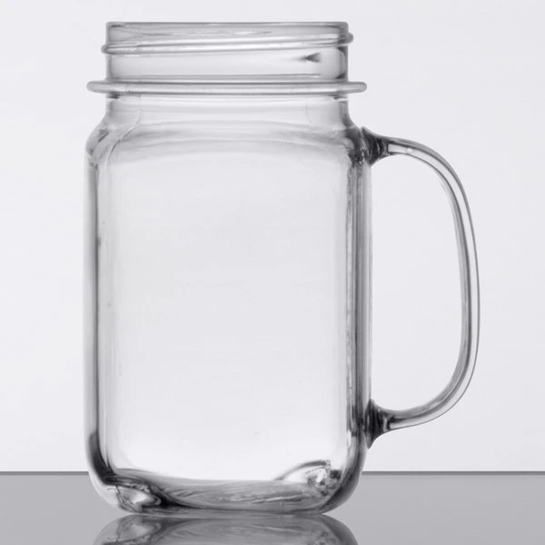 GET Enterprises GET MAS-3-CL Cheers 16 Oz. Customizable Plastic Mason Jar / Drinking Jar With Handle - 24/Case 2 GET Enterprises GET MAS-3-CL Cheers 16 Oz. Customizable Plastic Mason Jar / Drinking Jar With Handle - 24/Case - Image 2