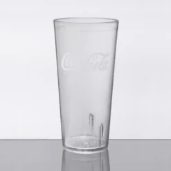 GET Enterprises GET 6624-CC 24 Oz. Clear Coca-Cola® SAN Plastic Pebbled Tumbler - 72/Case
