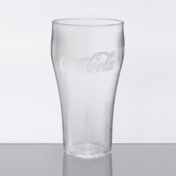GET Enterprises GET 7720-CC Bell 20 Oz. Clear Coca-Cola® SAN Plastic Pebbled Soda Glass - 72/Case
