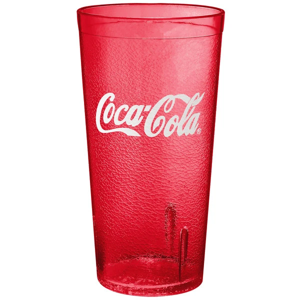 GET Enterprises GET 6620-RC 20 Oz. Red Coca-Cola® SAN Plastic Pebbled Tumbler - 72/Case 1 GET Enterprises GET 6620-RC 20 Oz. Red Coca-Cola® SAN Plastic Pebbled Tumbler - 72/Case