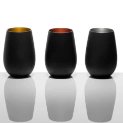 Stolzle 3520012T/2494 Glisten 16.5 Oz. Matte Black/Copper Stemless Wine Glass / Tumbler - 6/Case -Vidivi shop 1785554