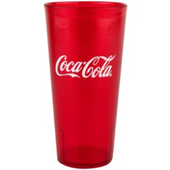 GET Enterprises GET 6624-RC 24 Oz. Red Coca-Cola® SAN Plastic Pebbled Tumbler - 72/Case