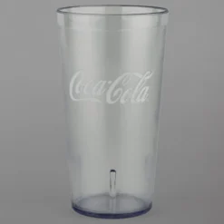 GET Enterprises GET 6632-CC 32 Oz. Clear Coca-Cola® SAN Plastic Tall Pebbled Tumbler - 72/Case