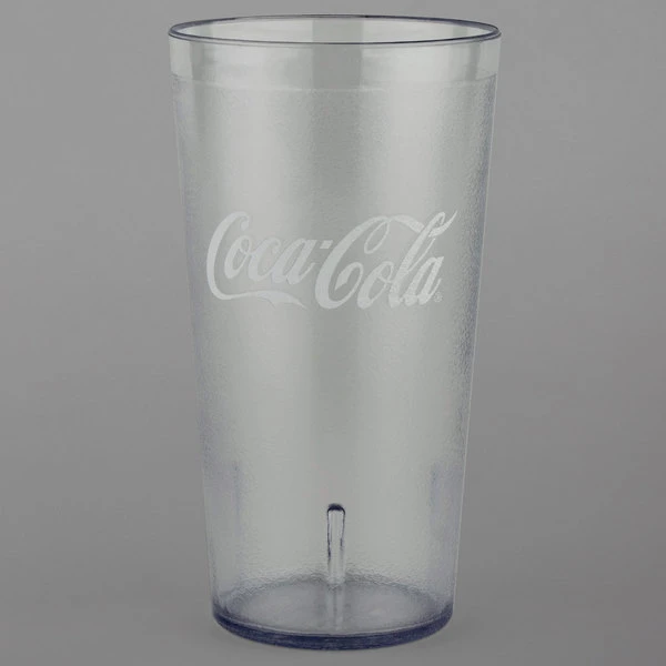GET Enterprises GET 6632-CC 32 Oz. Clear Coca-Cola® SAN Plastic Tall Pebbled Tumbler - 72/Case 1 GET Enterprises GET 6632-CC 32 Oz. Clear Coca-Cola® SAN Plastic Tall Pebbled Tumbler - 72/Case