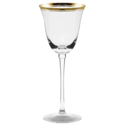 10 Strawberry Street Windsor 6 Oz. Gold Band White Wine Glass - 4/Pack