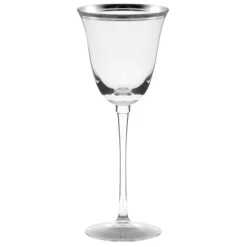 10 Strawberry Street Windsor 6 Oz. Silver Band White Wine Glass - 4/Pack