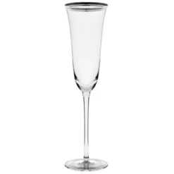 10 Strawberry Street Windsor 5.5 Oz. Silver Band Champagne Flute - 4/Pack