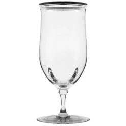 10 Strawberry Street Windsor 16 Oz. Silver Band Water Goblet - 4/Pack