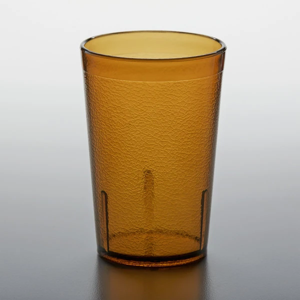GET Enterprises GET 6605-1-A 5 Oz. Amber Customizable SAN Plastic Pebbled Tumbler - 72/Case 2 GET Enterprises GET 6605-1-A 5 Oz. Amber Customizable SAN Plastic Pebbled Tumbler - 72/Case - Image 2