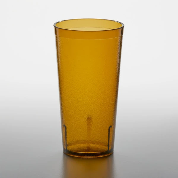 GET Enterprises GET 6620-1-A 20 Oz. Amber Customizable SAN Plastic Pebbled Tumbler - 72/Case 2 GET Enterprises GET 6620-1-A 20 Oz. Amber Customizable SAN Plastic Pebbled Tumbler - 72/Case - Image 2