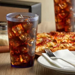 GET Enterprises GET 5032-1-BL 32 Oz. Blue Customizable SAN Plastic Pebbled Tumbler - 48/Case