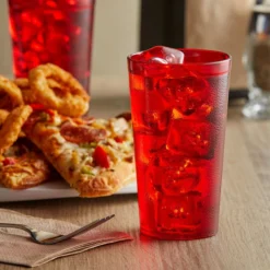 GET Enterprises GET 6612-1-R 12 Oz. Red Customizable SAN Plastic Pebbled Tumbler - 72/Case