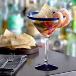 Acopa Tropic 15 Oz. Martini Glass With Blue Rim And Base - 12/Case 9 Acopa Tropic 15 Oz. Martini Glass With Blue Rim And Base - 12/Case -Vidivi shop 1874758