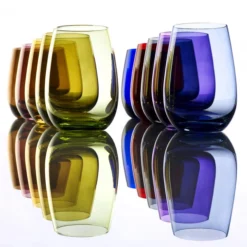 Stolzle S3527912E Elements 16.5 Oz. Smoky Blue Stemless Wine Glass / Tumbler - 24/Case -Vidivi shop 1892341