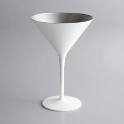 Stolzle 1400025T/2487 Glisten 8.5 Oz. Matte White/Silver Martini Glass - 6/Case