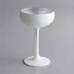 Stolzle 2730008T/2487 Glisten 8 Oz. Matte White/Silver Coupe Glass - 6/Case