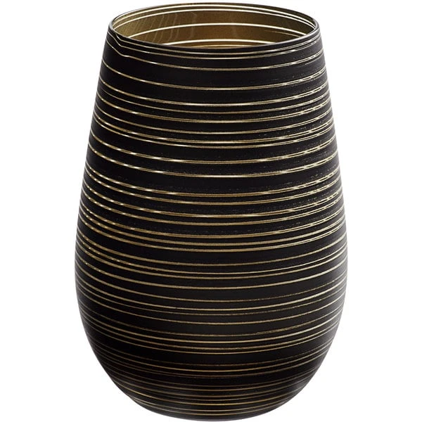 Stolzle S3525112T Twister 16.5 Oz. Black/Gold Stemless Wine Glass / Tumbler - 24/Case 1 Stolzle S3525112T Twister 16.5 Oz. Black/Gold Stemless Wine Glass / Tumbler - 24/Case