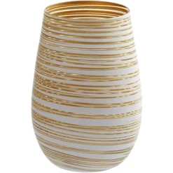 Stolzle S3525512T Twister 16.5 Oz. White /Gold Stemless Wine Glass / Tumbler - 24/Case