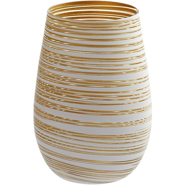Stolzle S3525512T Twister 16.5 Oz. White /Gold Stemless Wine Glass / Tumbler - 24/Case 1 Stolzle S3525512T Twister 16.5 Oz. White /Gold Stemless Wine Glass / Tumbler - 24/Case