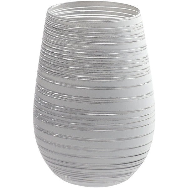 Stolzle S3525712T Twister 16.5 Oz. White/Silver Stemless Wine Glass / Tumbler - 24/Case 1 Stolzle S3525712T Twister 16.5 Oz. White/Silver Stemless Wine Glass / Tumbler - 24/Case