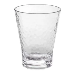 Front Of The House ADO011CLT23 Drinkwise 12 Oz. Hammered Tritan Plastic Double Rocks / Old Fashioned Glass - 12/Pack