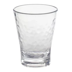 Front Of The House ADO009CLT23 Drinkwise 7 Oz. Hammered Tritan Plastic Rocks / Old Fashioned Glass - 12/Pack