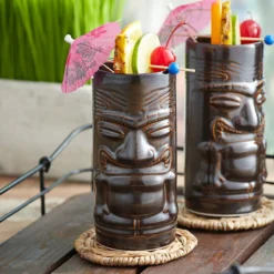 Tuxton GZL-160 Lava 16 Oz. Ceramic Tiki Mug - 12/Pack