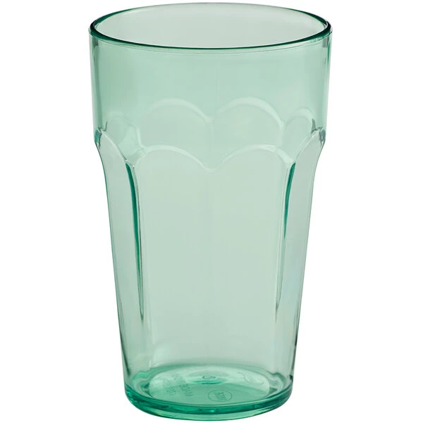 Choice 10 Oz. Green SAN Plastic Paneled Tumbler - 12/Pack 2 Choice 10 Oz. Green SAN Plastic Paneled Tumbler - 12/Pack - Image 2