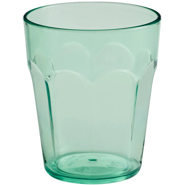 Choice 12 Oz. Green SAN Plastic Paneled Tumbler - 12/Pack 2 Choice 12 Oz. Green SAN Plastic Paneled Tumbler - 12/Pack - Image 2