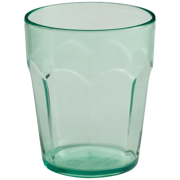 Choice 8 Oz. Green SAN Plastic Paneled Tumbler - 12/Pack 2 Choice 8 Oz. Green SAN Plastic Paneled Tumbler - 12/Pack - Image 2