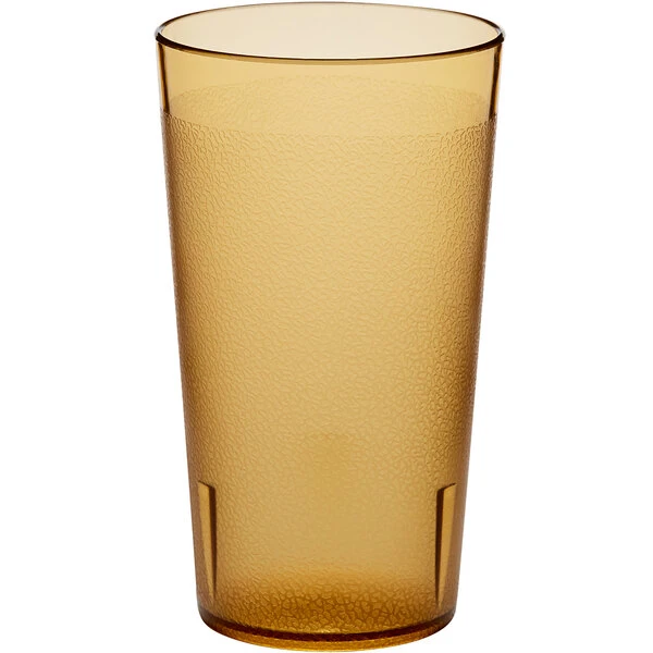 Choice 12 Oz. Amber SAN Plastic Pebbled Tumbler - 12/Pack 2 Choice 12 Oz. Amber SAN Plastic Pebbled Tumbler - 12/Pack - Image 2