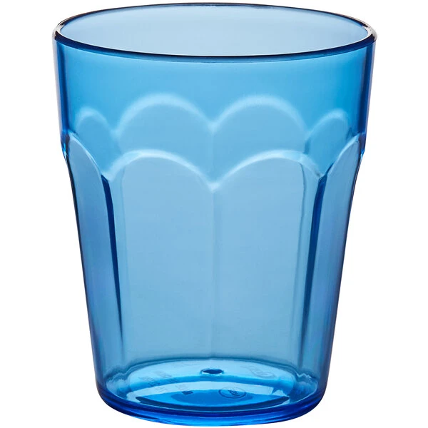 Choice 12 Oz. Blue SAN Plastic Paneled Tumbler - 12/Pack 2 Choice 12 Oz. Blue SAN Plastic Paneled Tumbler - 12/Pack - Image 2