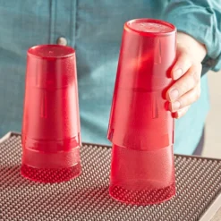 Choice 12 Oz. Red SAN Plastic Pebbled Tumbler - 12/Pack -Vidivi shop 2162864