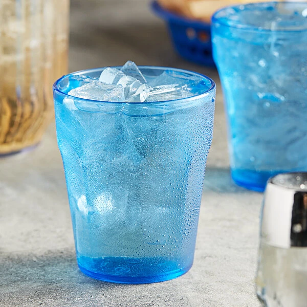 Choice 12 Oz. Blue SAN Plastic Paneled Tumbler - 12/Pack 1 Choice 12 Oz. Blue SAN Plastic Paneled Tumbler - 12/Pack