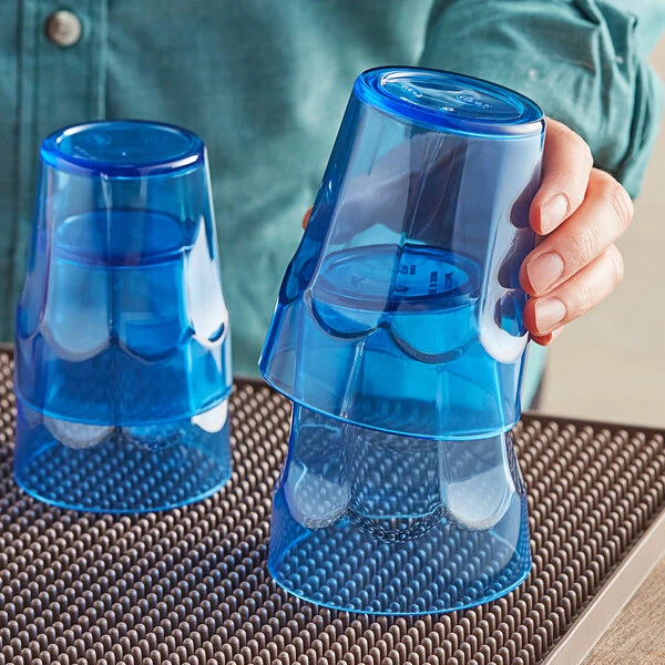Choice 12 Oz. Blue SAN Plastic Paneled Tumbler - 12/Pack 3 Choice 12 Oz. Blue SAN Plastic Paneled Tumbler - 12/Pack - Image 3
