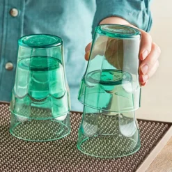 Choice 12 Oz. Green SAN Plastic Paneled Tumbler - 12/Pack 5 Choice 12 Oz. Green SAN Plastic Paneled Tumbler - 12/Pack -Vidivi shop 2162997