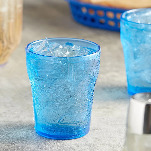 Choice 8 Oz. Blue SAN Plastic Paneled Tumbler - 12/Pack 1 Choice 8 Oz. Blue SAN Plastic Paneled Tumbler - 12/Pack