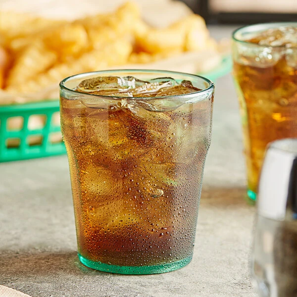 Choice 8 Oz. Green SAN Plastic Paneled Tumbler - 12/Pack 1 Choice 8 Oz. Green SAN Plastic Paneled Tumbler - 12/Pack