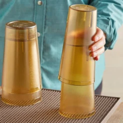 Choice 24 Oz. Amber SAN Plastic Pebbled Tumbler - 12/Pack -Vidivi shop 2163710