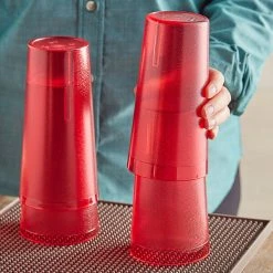 Choice 20 Oz. Red SAN Plastic Pebbled Tumbler - 12/Pack -Vidivi shop 2163881