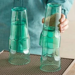 Choice 14 Oz. Green SAN Plastic Paneled Tumbler - 12/Pack -Vidivi shop 2164019