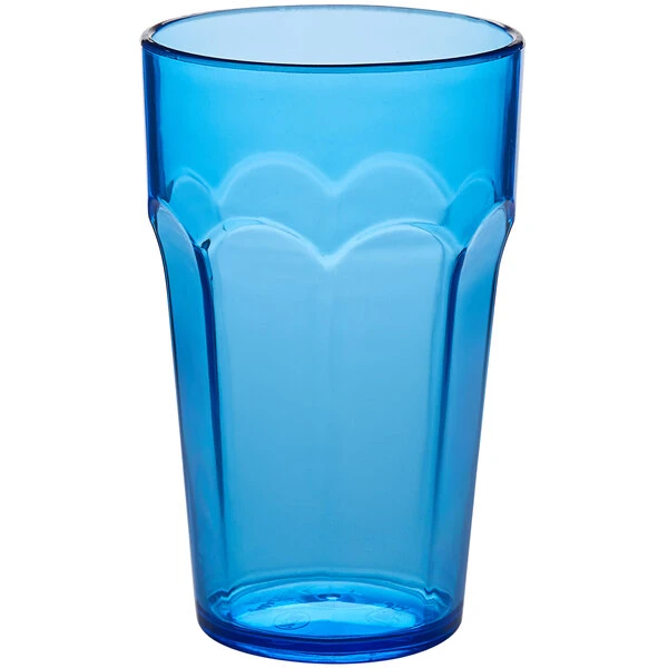 Choice 10 Oz. Blue SAN Plastic Paneled Tumbler - 12/Pack 2 Choice 10 Oz. Blue SAN Plastic Paneled Tumbler - 12/Pack - Image 2