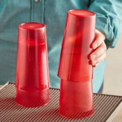 Choice 16 Oz. Red SAN Plastic Pebbled Tumbler - 12/Pack -Vidivi shop 2165212