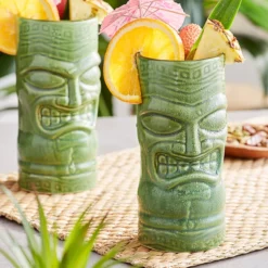 World Tableware 20 Oz. Green Tiki Tumbler - 12/Case