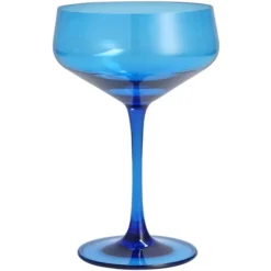 Fortessa Tableware Solutions Fortessa Outside 8.9 Oz. Blue Tritan Plastic Coupe Glass - 24/Case