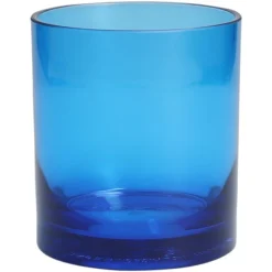 Fortessa Tableware Solutions Fortessa Outside 14 Oz. Blue Tritan Plastic Rocks / Double Old Fashioned Glass - 24/Case
